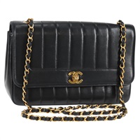 【原宿店限定】シャネル CHANEL ショルダーバッグ マドモアゼル チェーン ラムスキン ブラック ゴールド レディース PP696V