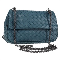 【原宿店限定】ボッテガヴェネタ BOTTEGAVENETA ショルダーバッグ イントレチャート チェーン レザー ブルー レディース PP720V
