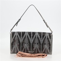 【原宿店限定】ミュウ ミュウ Miu Miu ショルダーバッグ スパンコール レザー ライトブルー シルバー レディース 130158V