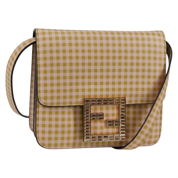 【原宿店限定】フェンディ FENDI ショルダーバッグ レザー ベージュ ゴールド レディース 121511M