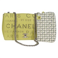 【原宿店限定】シャネル CHANEL ショルダーバッグ チェーン レザー 2way イエロー レディース 130486M