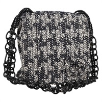 【原宿店限定】シャネル CHANEL ショルダーバッグ チェーン  ツイード ブラック シルバー レディース 131083M