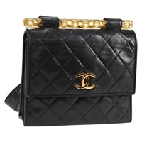 【原宿店限定】シャネル CHANEL ショルダーバッグ マトラッセ ラムスキン ブラック ゴールド レディース 132061V