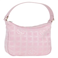【原宿店限定】シャネル CHANEL ショルダーバッグ ニュートラベルライン ナイロン ピンク ゴールド レディース 132208V