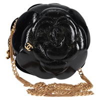 【原宿店限定】シャネル CHANEL ショルダーバッグ チェーン エナメル ゴールド ブラック レディース 132401M