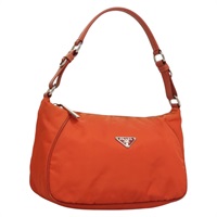 【原宿店限定】プラダ PRADA ショルダーバッグ ナイロン オレンジ シルバー レディース 132897V