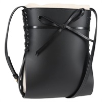 【原宿店限定】ロエベ LOEWE ショルダーバッグ アナグラム イケバナ レザー ブラック ゴールド レディース BA3690M