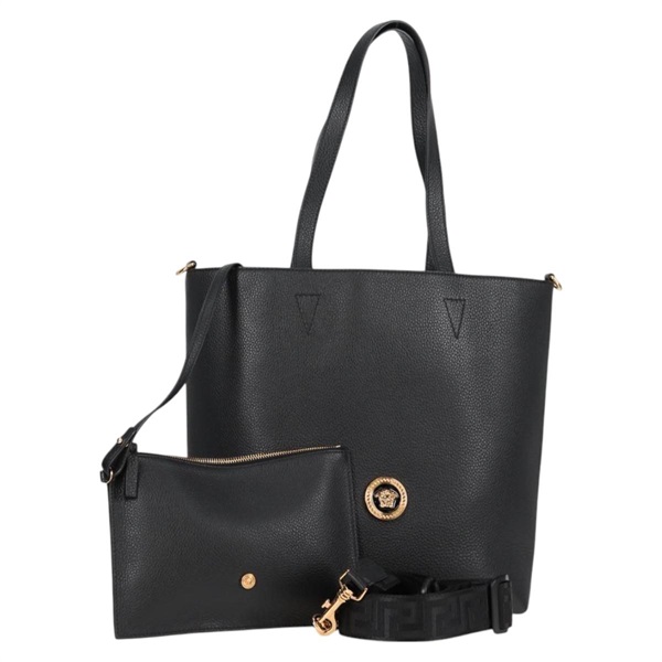 【原宿店限定】ヴェルサーチ VERSACE トートバッグ レザー 2way ブラック ゴールド レディース 118752M