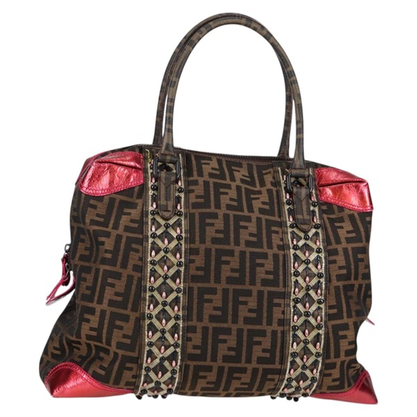 【原宿店限定】フェンディ FENDI トートバッグ ズッカキャンバス ブラック ブラウン レディース 126450V