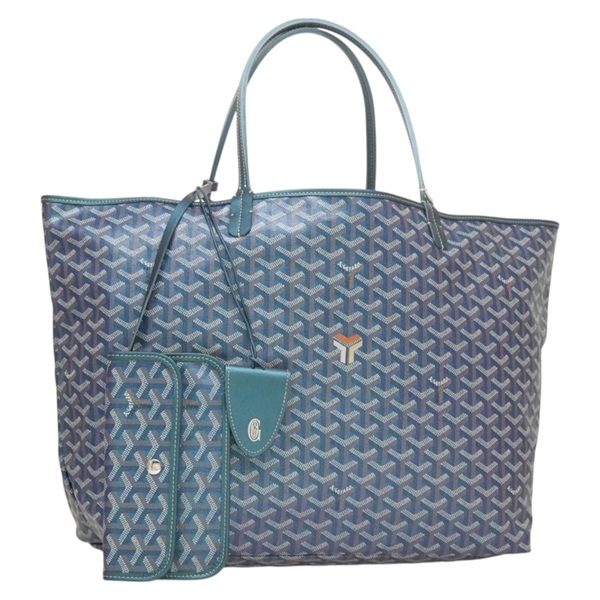 【原宿店限定】ゴヤール GOYARD サンルイGM トートバッグ ヘリンボーン PVC ブルー レディース sw389SM