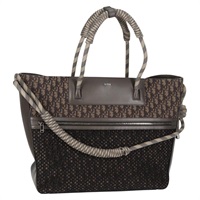 【原宿店限定】クリスチャンディオール Christian Dior トートバッグ トロッターキャンバス グレー シルバー レディース bs24696M
