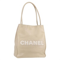 【原宿店限定】シャネル CHANEL トートバッグ ラムスキン ベージュ ゴールド レディース 118935V