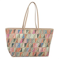 【原宿店限定】フェンディ FENDI トートバッグ ズッカキャンバス PVC マルチカラー ゴールド レディース 132953V
