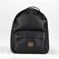 【原宿店限定】ヴェルサーチ VERSACE バックパック レザー ブラック ゴールド レディース 118814M
