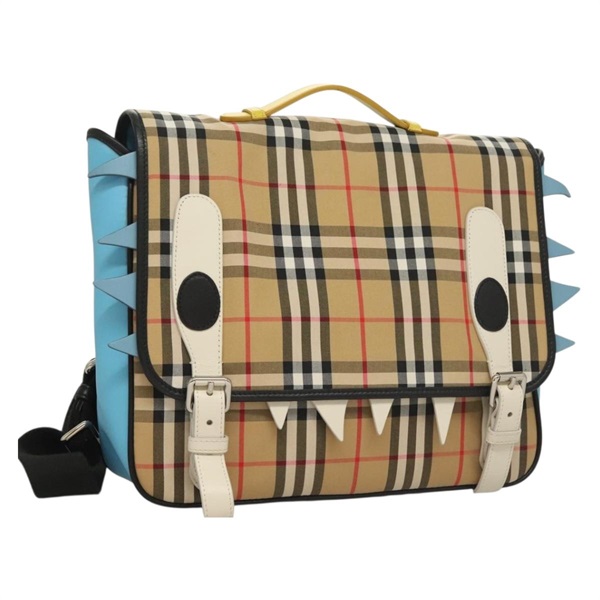 【原宿店限定】バーバリー BURBERRY バックパック ノバチェック Kids Monster Motif キャンバス ベージュ シルバー レディース 132940M
