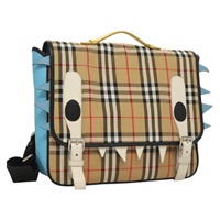 【原宿店限定】バーバリー BURBERRY バックパック ノバチェック Kids Monster Motif キャンバス ベージュ シルバー レディース 132940M