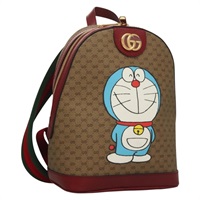 【原宿店限定】グッチ GUCCI バックパック マイクロGGスプリーム ドラえもん PVC ベージュ ゴールド 647816 レディース 132976M