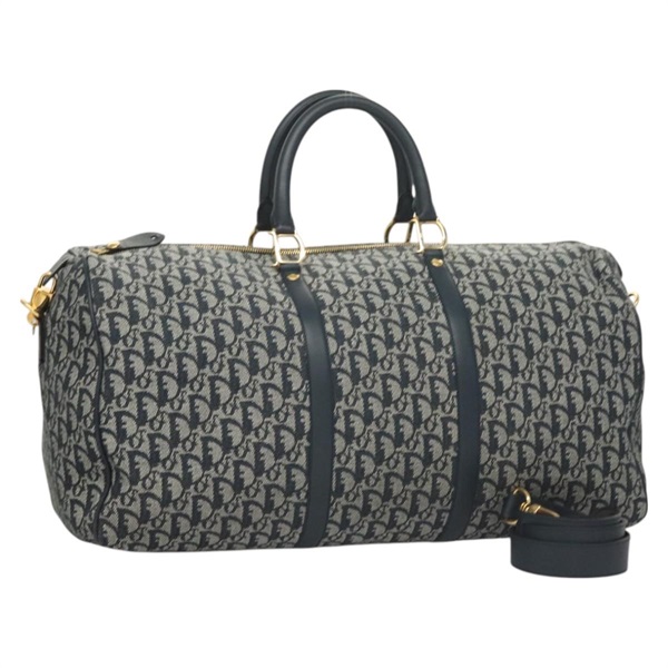 【原宿店限定】クリスチャンディオール Christian Dior ボストンバッグ トロッターキャンバス 2way ネイビー ゴールド レディース BD2104V