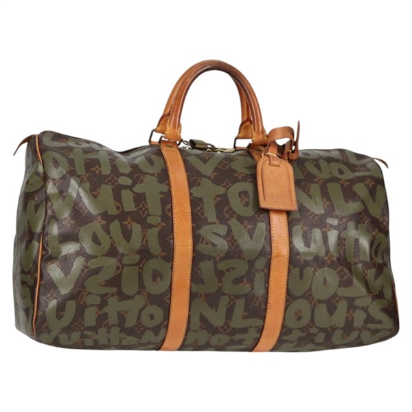 【原宿店限定】ルイ・ヴィトン LOUIS VUITTON キーポル50 ボストンバッグ モノグラム グラフィティ カーキ M92196 レディース 121521V
