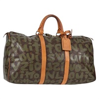 【原宿店限定】ルイ・ヴィトン LOUIS VUITTON キーポル50 ボストンバッグ モノグラム グラフィティ カーキ M92196 レディース 121521V