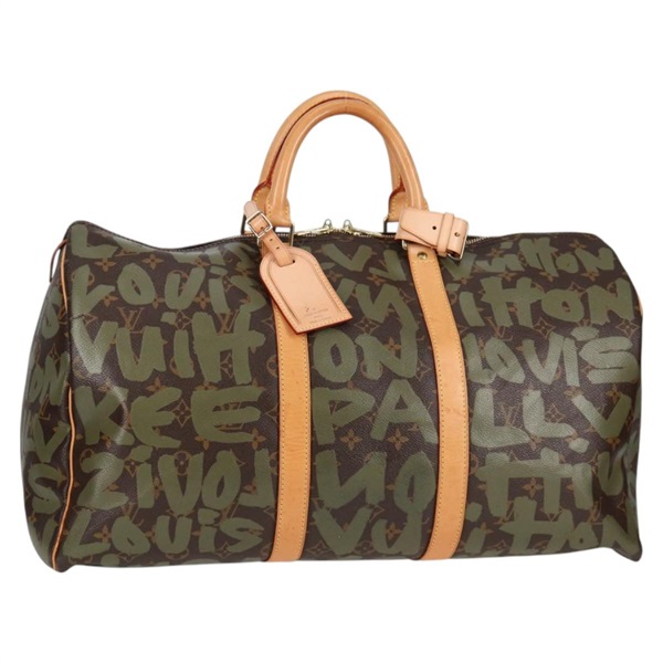 【原宿店限定】ルイ・ヴィトン LOUIS VUITTON キーポル50 ボストンバッグ モノグラム グラフィティ カーキ M92196 レディース 126567V