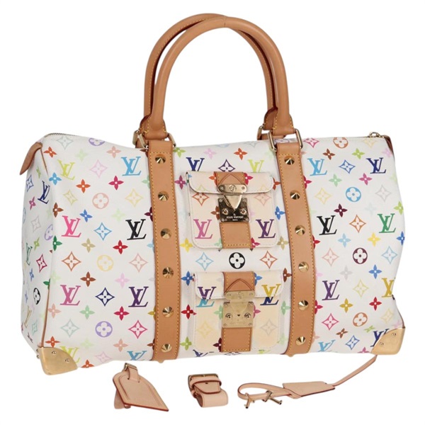 【原宿店限定】ルイ・ヴィトン LOUIS VUITTON キーポル45 ボストンバッグ モノグラムマルチカラー ホワイト M92641 レディース 118955V