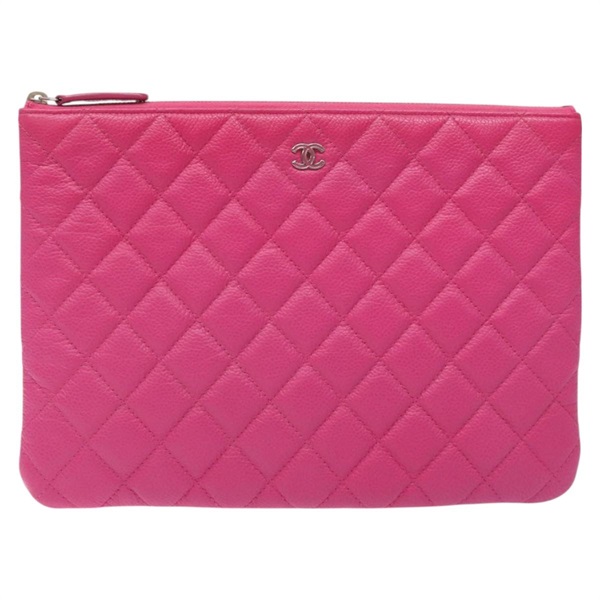【原宿店限定】シャネル CHANEL クラッチバッグ マトラッセ キャビアスキン ピンク シルバー レディース 126556M