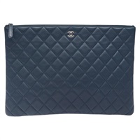 【原宿店限定】シャネル CHANEL クラッチバッグ マトラッセ ラムスキン ネイビー シルバー レディース 126557M