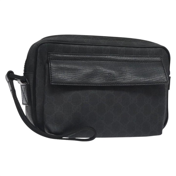 【原宿店限定】グッチ GUCCI クラッチバッグ GGスプリーム PVCレザー ブラック 162784 レディース 129443V