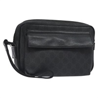 【原宿店限定】グッチ GUCCI クラッチバッグ GGスプリーム PVCレザー ブラック 162784 レディース 129443V