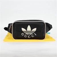 【原宿店限定】グッチ GUCCI ウエストバッグ アディダス レザー ブラック ゴールド 722141 レディース 118851M