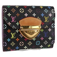 【原宿店限定】ルイ・ヴィトン LOUIS VUITTON ポルトフォイユ ジョイ 二つ折り財布 モノグラムマルチカラー ブラック M60282 レディース 128839V