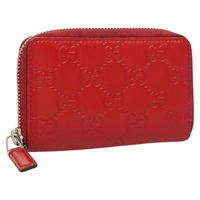 【原宿店限定】グッチ GUCCI コインケース GGキャンバス グッチシマ レザー レッド 255452 レディース 127950V