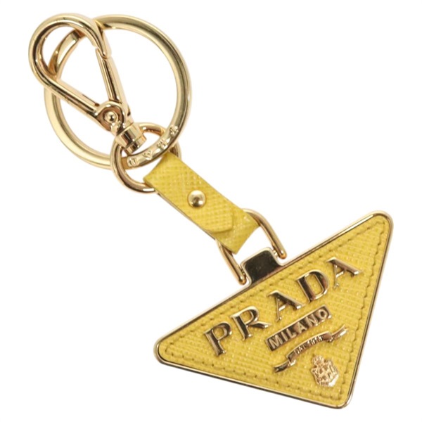 【原宿店限定】プラダ PRADA キーホルダー レザー イエロー レディース 127892M