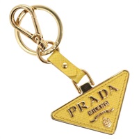 【原宿店限定】プラダ PRADA キーホルダー レザー イエロー レディース 127892M