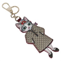 【原宿店限定】グッチ GUCCI キーホルダー GGスプリーム ヒグチユウコ PVC ベージュ レディース 127737M