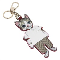 【原宿店限定】グッチ GUCCI キーホルダー GGスプリーム ヒグチユウコ PVC ベージュ レディース 127738M