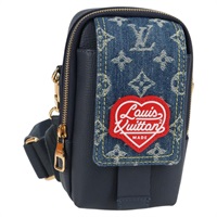 【原宿店限定】ルイ・ヴィトン LOUIS VUITTON ダブルフォンポーチ ポーチ LVスクエアード ブルー M81060 レディース 118392SM