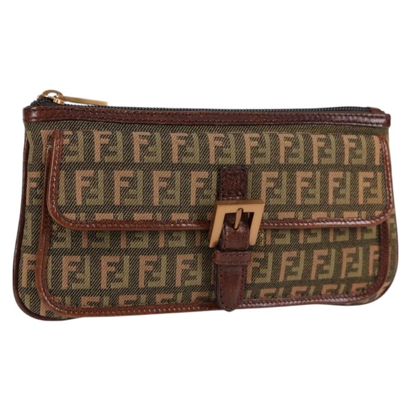 【原宿店限定】フェンディ FENDI ポーチ ズッキーノキャンバス カーキ レディース 127566V