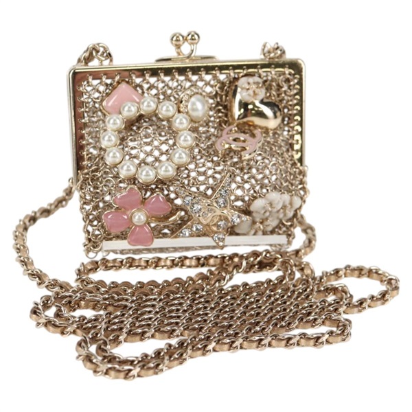 【原宿店限定】シャネル CHANEL ポーチ カメリア ココマーク チェーン メタル ゴールド AP2890 レディース 126238SM