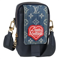 【原宿店限定】ルイ・ヴィトン LOUIS VUITTON ダブルフォンポーチ ポーチ LVスクエアード ブルー M81060 レディース 132489M
