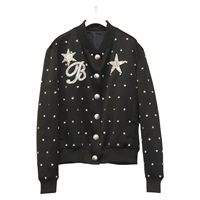 【原宿店限定】上着 BALMAIN ボンバージャケット レーヨン ブラック レディース ym026M