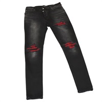 【原宿店限定】パンツ AMIRI ダメージスキニーパンツ コットン ブラック レディース ym048M