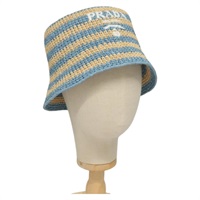 【原宿店限定】プラダ PRADA ハット バケットハット ビスコース ライトブルー 1HC137 レディース 132994M