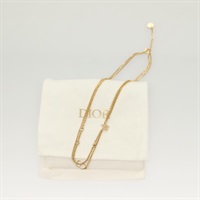 【原宿店限定】クリスチャンディオール Christian Dior ネックレス ダブル チェーン メタル ゴールド レディース 121274M