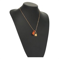 【原宿店限定】エルメス HERMES オーケリーPM ネックレス メタル オレンジ レディース 128890M