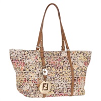 【原宿店限定】フェンディ FENDI ハンドバッグ ズッキーノキャンバス ベージュ ゴールド レディース 122885V