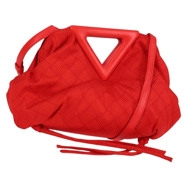 【原宿店限定】ボッテガヴェネタ BOTTEGAVENETA ポイント ハンドバッグ ナイロン 2way レッド ゴールド レディース 132561M