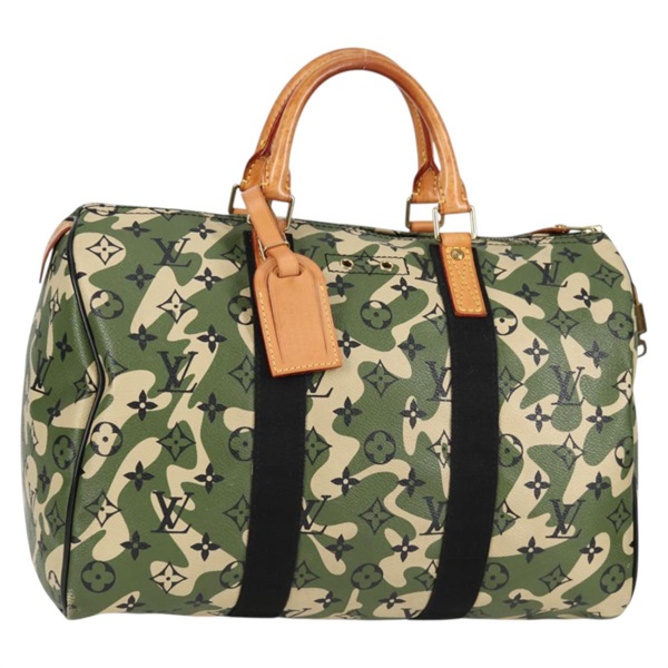 【原宿店限定】ルイ・ヴィトン LOUIS VUITTON スピーディ 35 ハンドバッグ モノグラムカモフラージュ 村上隆 グリーン M95773 レディース 128855V