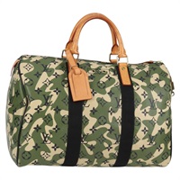 【原宿店限定】ルイ・ヴィトン LOUIS VUITTON スピーディ 35 ハンドバッグ モノグラムカモフラージュ 村上隆 グリーン M95773 レディース 128855V